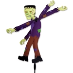 Frankenstein Whirligig Garden Spinner whose arms spin in a gentle breeze. All hardware included.