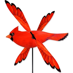 Cardinal Whirligig Garden Spinner whose wings spin in a gentle breeze. All hardware included.