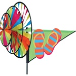 Flip Flops Garden Spinner with three wheels that spin in a gentle breeze. All hardware included.