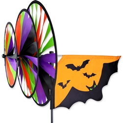 Halloween Bats Triple Garden Spinner with three wheels that spin in a gentle breeze. All hardware included.