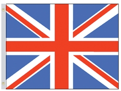 Patriotic United Kingdom Flag that measures three feet by 5 feet with grommets.