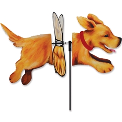 Golden Retriever Deluxe Petite Garden Spinner with wings that spin in a gentle breeze. All hardware included.