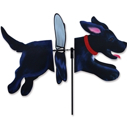 Black Lab Deluxe Petite Garden Spinner with wings that spin in a gentle breeze. All hardware included.