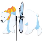 Polar Bear Petite Garden Spinner with fins that spin in a gentle breeze. All hardware included.