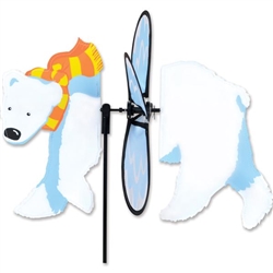 Polar Bear Petite Garden Spinner with fins that spin in a gentle breeze. All hardware included.