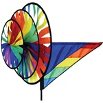 Rainbow Triple Garden Spinner with three wheels that spin in a gentle breeze. All hardware included.