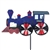 Blue Steam Engine Large Garden Spinner with wheels that spin in a gentle breeze. All hardware included.