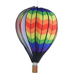 Double Chevron Rainbow on this Premier Kite 22" Hot Air Balloon Garden Spinner.