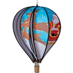 Santa And Sleigh 22" Hot Air Balloon Garden Spinner that spins in a gentle breeze.