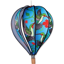 Hummingbird on this Premier Kite 22" Hot Air Balloon Garden Spinner.