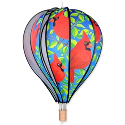 Cardinals on this Premier Kite 22" Hot Air Balloon Garden Spinner.