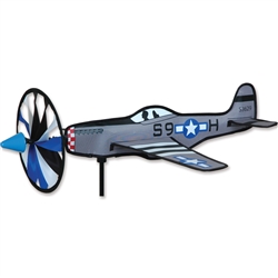 Smaller P-51 Mustang Airplane Garden Spinner with a wheel that spins in a gentle breeze. All hardware included.