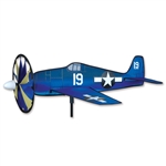 Smaller Hellcat Airplane Garden Spinner with a wheel that spins in a gentle breeze. All hardware included.