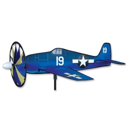 Smaller Hellcat Airplane Garden Spinner with a wheel that spins in a gentle breeze. All hardware included.