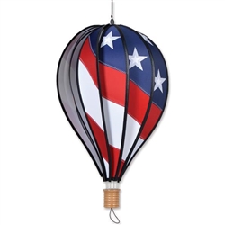 Patriotic 18" Hot Air Balloon Garden Spinner that spins in a gentle breeze.