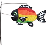 Bright Rainbow Swimming Fish Wind Sock that sways in a gentle breeze. All hardware included.