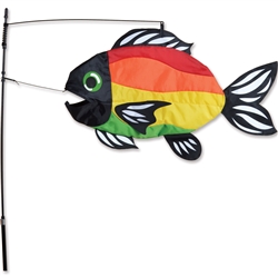 Bright Rainbow Swimming Fish Wind Sock that sways in a gentle breeze. All hardware included.
