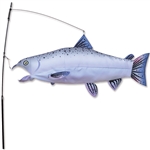 Salmon Swimming Fish Wind Sock that sways in a gentle breeze. All hardware included.