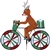 Christmas Reindeer on a Large Bicycle Garden Spinner with wheels that spin in a gentle breeze. All hardware included.