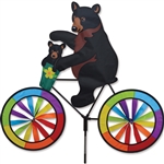 Black Bear on a Large Bicycle Garden Spinner with wheels that spin in a gentle breeze. All hardware included.