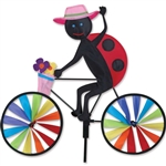 20 inch Ladybug on a Bicycle Garden Spinner by Premier Kites. All hardware included.