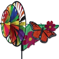 Monarch Butterfly Garden Spinner with three wheels that spin in a gentle breeze. All hardware included.