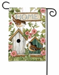 Birdhouses on this Magnet Works garden flag.