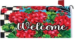 Checkered Geranium on this Custom Décor over sized mailbox cover.