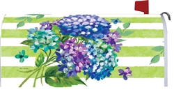 Striped Hydrangeas on this Custom Décor over sized mailbox cover.