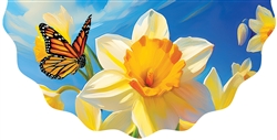 Daffodils And Butterfly Vinyl Bunting by Custom Decor