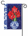 Amaryllis In Vase on a Breeze Art winter garden flag.