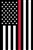 Thin Red Line Applique Garden Flag with the American Flag and the blue line next to the field of stars.