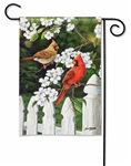 Dogwood Cardinals on this Magnet Works garden flag.