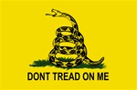 Three feet by five feet Don't Tread On Me Flag with grommets  by Valley Forge.