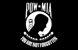 3 feet by 5 feet POW MIA Military Flag with grommets by Valley Forge. Made in the USA.