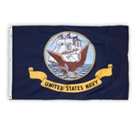 3 feet x 5 feet with grommets Navy Flag by Valley Forge. Made in the USA.