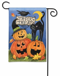 Trick Or Treat on a Breeze Art fall garden flag.