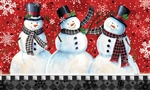 Snowman On Red Floor Mat by Custom Décor. Printed in the USA.