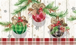 Plaid Ornaments Floor Mat by Custom Décor. Printed in the USA.
