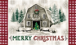 Christmas Barn Floor Mat by Custom Décor. Printed in the USA.