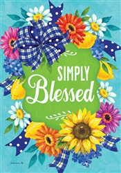 Simply Blessed on this Custom Décor garden flag. Printed in the USA.