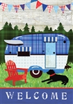 Blue Camper as on this Custom Décor garden flag. Printed in the USA.