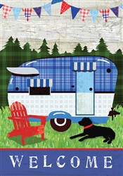 Blue Camper as on this Custom Décor garden flag. Printed in the USA.