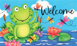 Frog And Dragonfly Mat by Custom Décor. Printed in the USA.