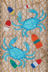 Crab Net Applique Garden Flag by Custom Décor.