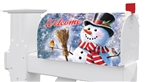 Snowman & Birds Custom Décor mailbox cover. Made in the USA.