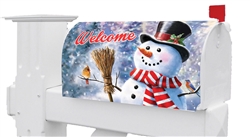 Snowman & Birds Custom Décor mailbox cover. Made in the USA.