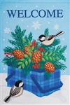 Winter Basket Applique Garden Flag by Custom Décor.