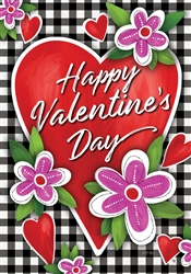 Gingham Valentine on this Custom Décor standard house flag. Made in the USA.