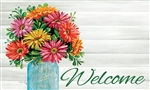 Gerbera Jar on this Custom Décor indoor outdoor mat. Printed in the USA.